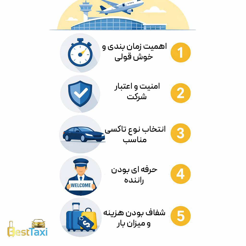 المان های انتخاب تاکسی فرودگاهی